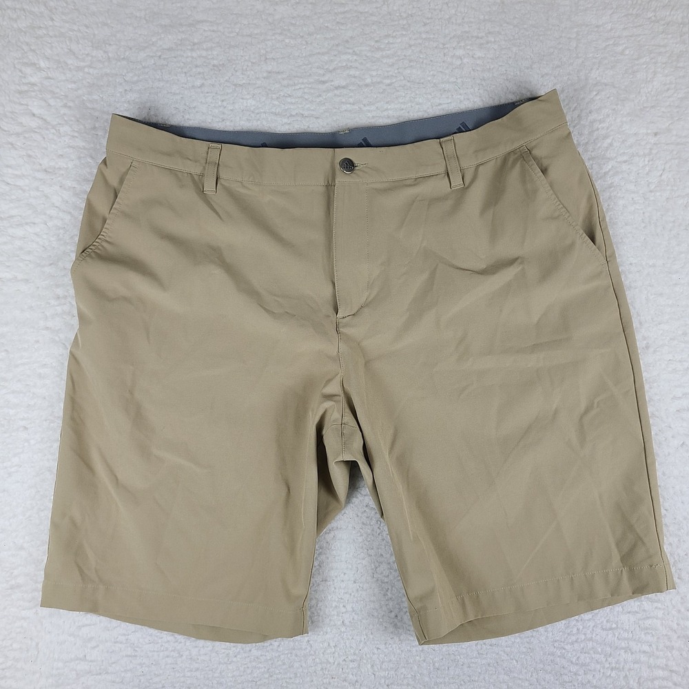 Adidas Shorts Mens 38 Khaki‎ Tan Primegreen 10" Hybrid Chino Performance Golf